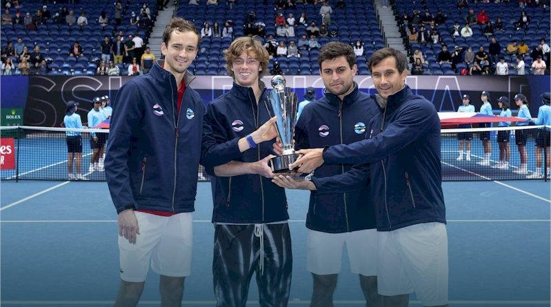 Medvedev, Rublev, Karatsev e Donskoy (divulgação ATPTour)