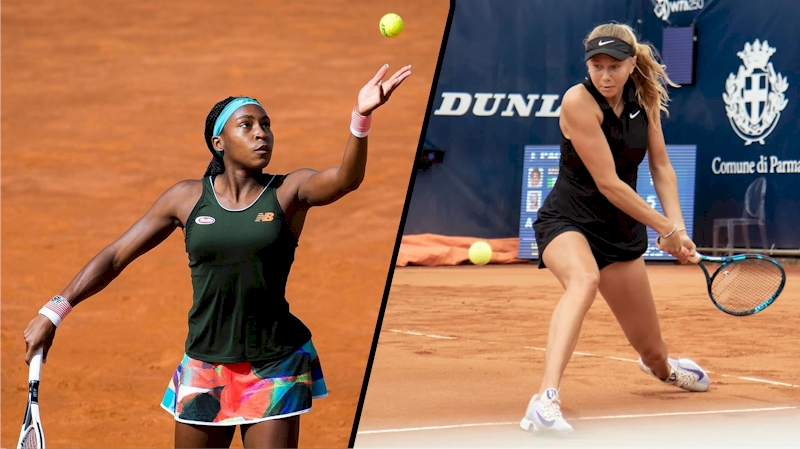 Cori Gauff (esquerda) e Amanda Anisimova (divulgação WTA Tennis)