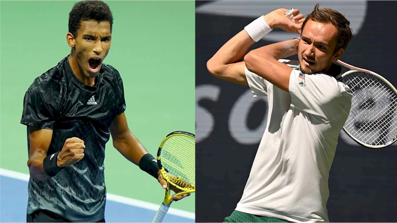 Felix Auger-Aliassime (esq) e Daniil Medvedev (divulgação ATP Tour)